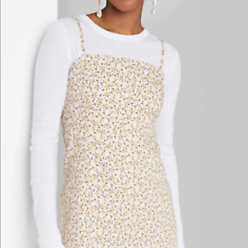 NEW floral Print Dress Wild Fable Cream XS, Ivory